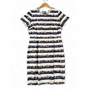 Sugarhill Floral Stripe Midi‎ Dress Size 10 — Fit & Flare